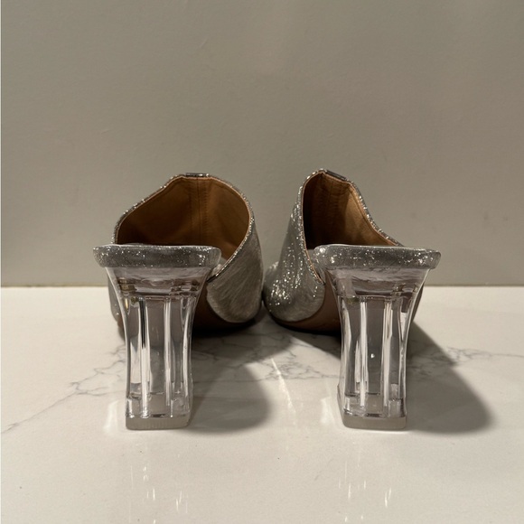 Silver Glitter Women's Heels - Picture 6 of 9